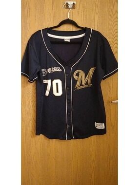PINK Victoria's Secret Milwaukee Brewers Jersey 1970 Navy Blue and Gold
